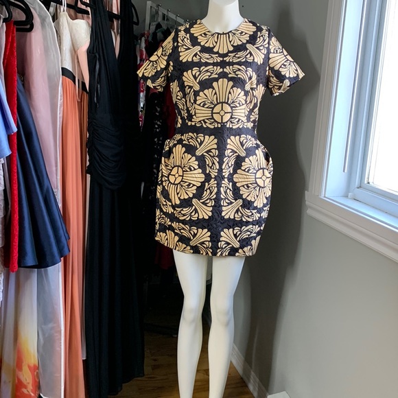 Vtg Jacquart Textured Womens Dress Bubble Small - Picture 8 of 13